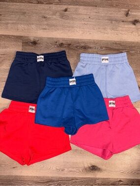 SHEIN Women's Athletic Shorts Pack - Navy, Royal Blue, Light Blue, Red, Pink